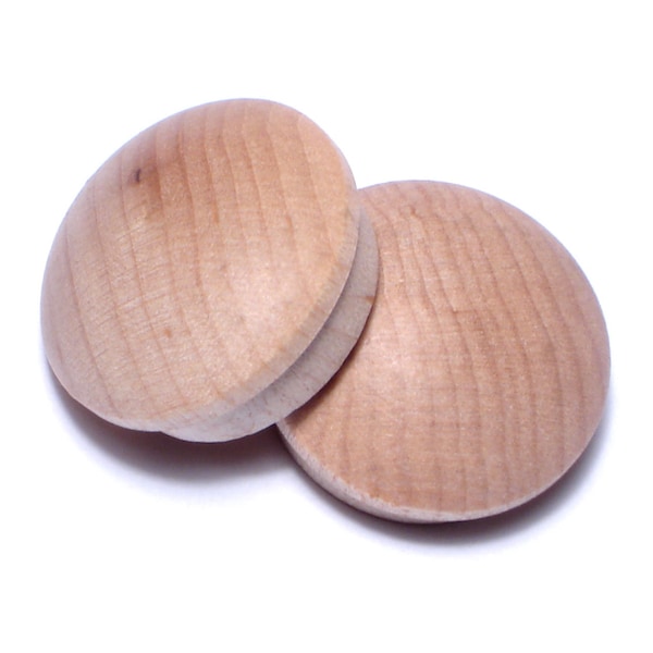 3/4" Birch Wood Round Head Screw Hole Buttons 100PK